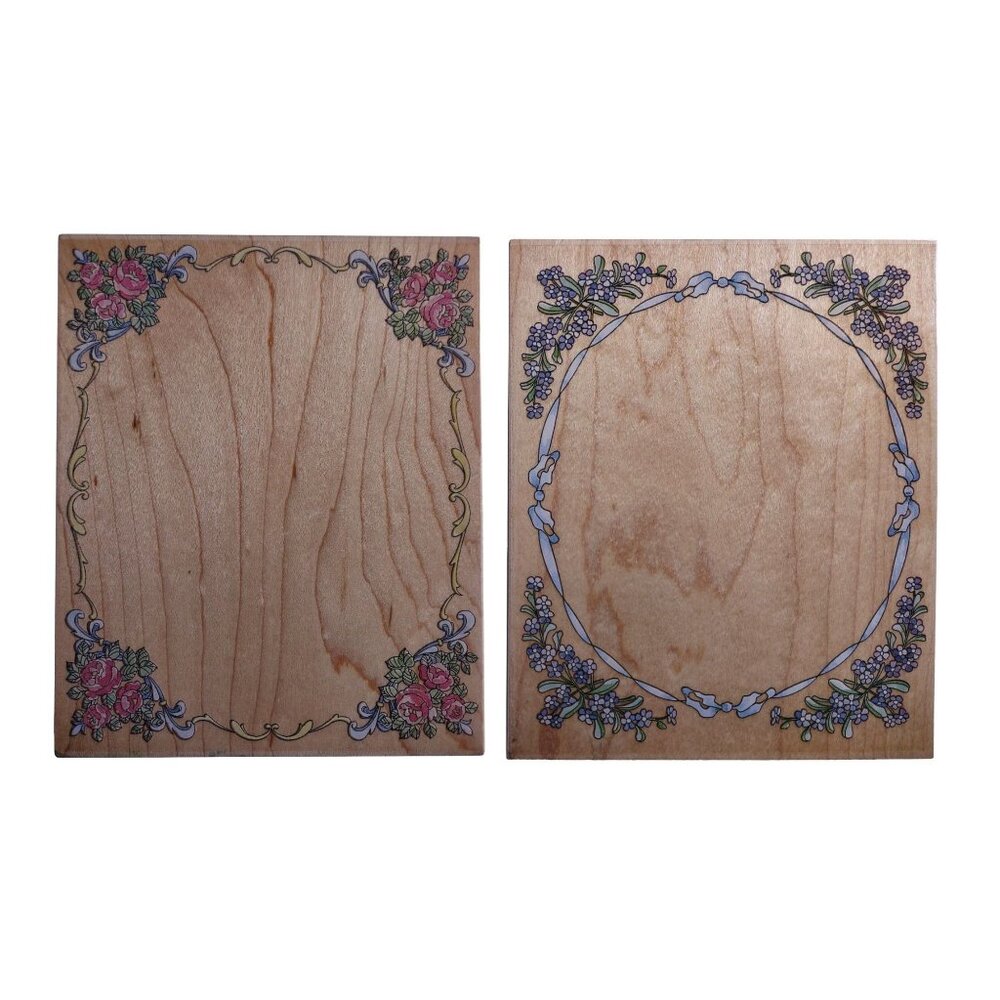 Rose & Forget-Me-Not Frame XL Rubber Stamps By Stamps Happen Inc.